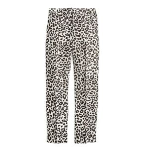 NWOT J. Crew Animal Print Cheetah Linen Blend Cropped Pants Sz 6T